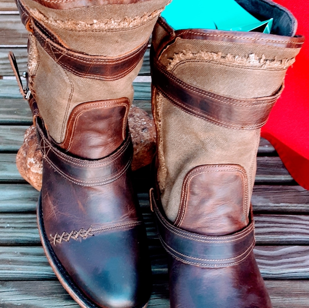 Multi-Media Distressed boots